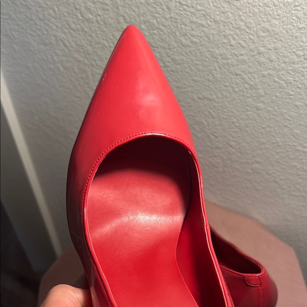 Marc Fisher Red Pointed-Toe Patent Leather Pumps - Picture 3 of 7